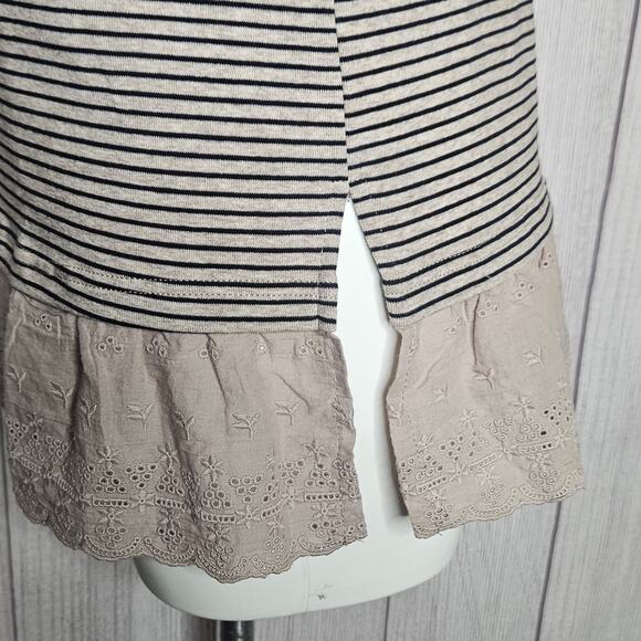 Goodnight Macaroon Striped Tunic with Eyelet Lace Hem, size 8 - Picture 5 of 7